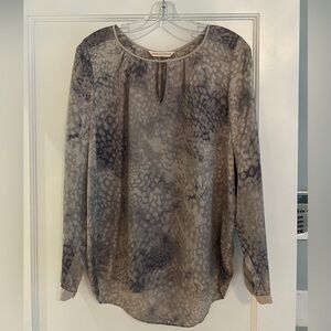 Rebecca Taylor Animal Print Silk Blouse 8